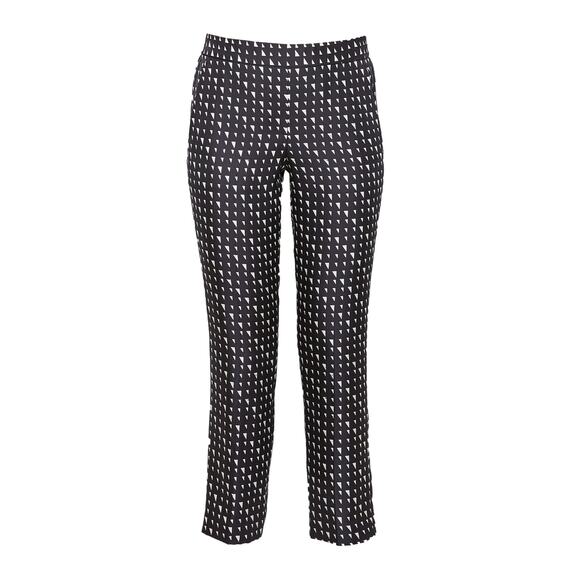 Theory Silk Pull-On Trousers in Black/White | Size 10 - Picture 1 of 7
